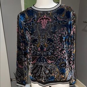 Hale Bob Velvet Patterned Long Sleeve Top